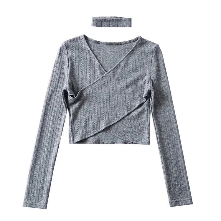 Sexy Designed Knitting Tops and High Waist Trumpet Pants