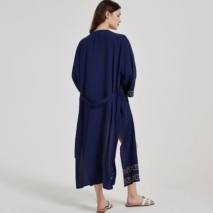 Navy Blue Summer Holiday Beach Bikini Cover Ups
