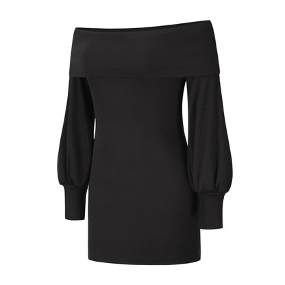 Sexy Women Knitting Bodycon Off The Shoulder Dresses-STYLEGOING