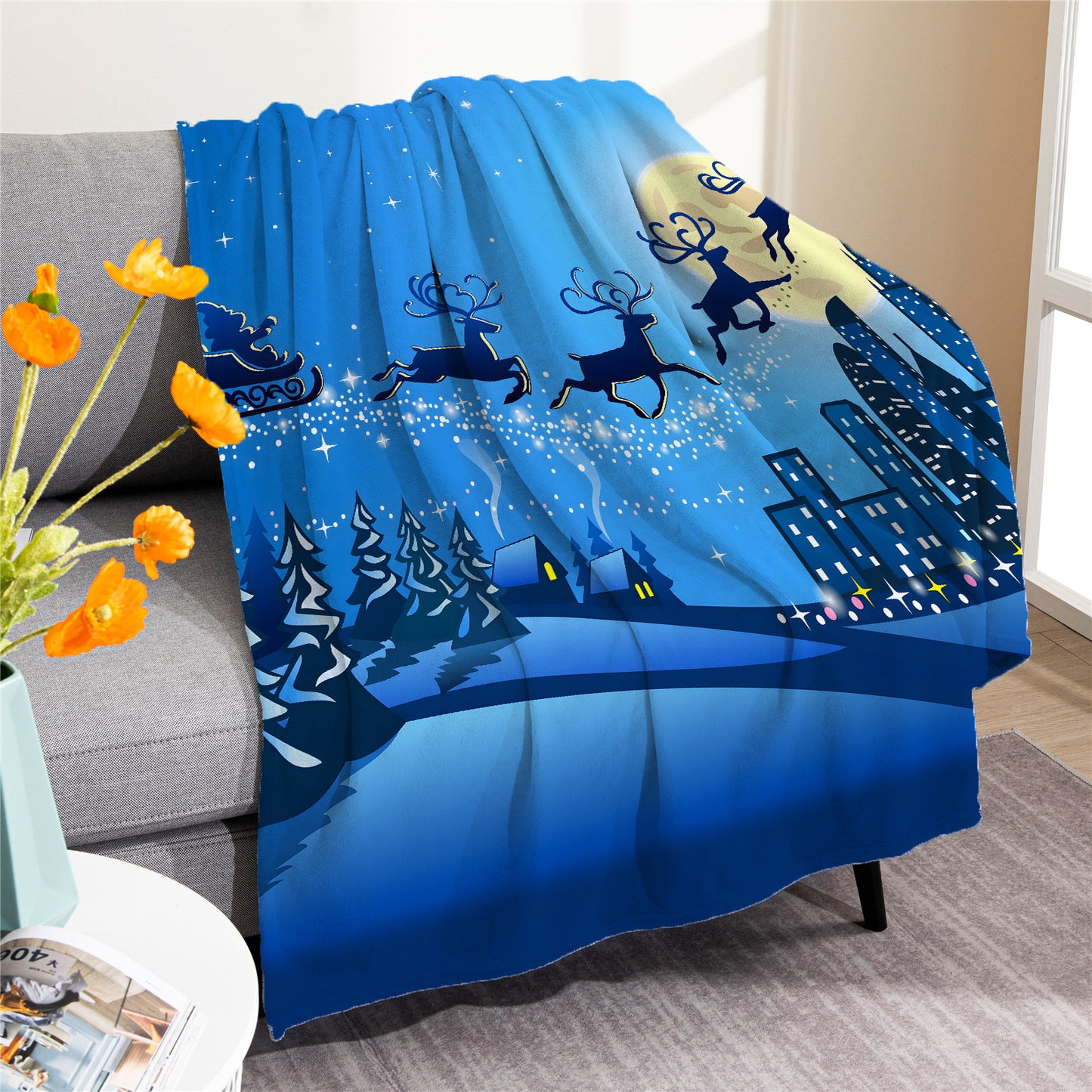 Merry Christmas Soft Fleece Throw Blankets