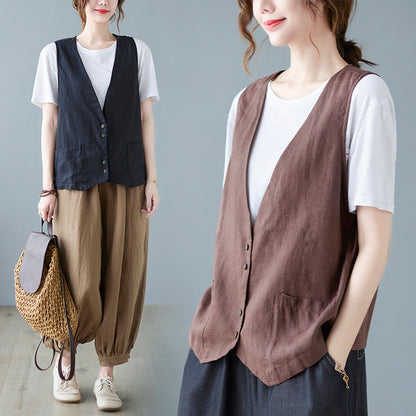 Summer Sleeveless Casual Women Vests