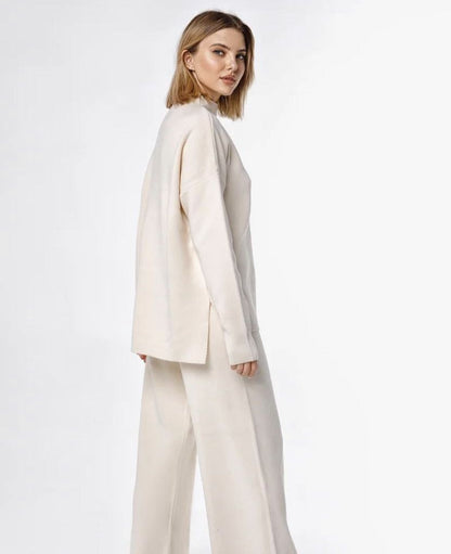 Winter Long Sleeves Knitted Tops and Wide Leg Pants