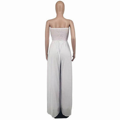 Sexy Strapless High Waist Chiffon Summer Jumpsuits