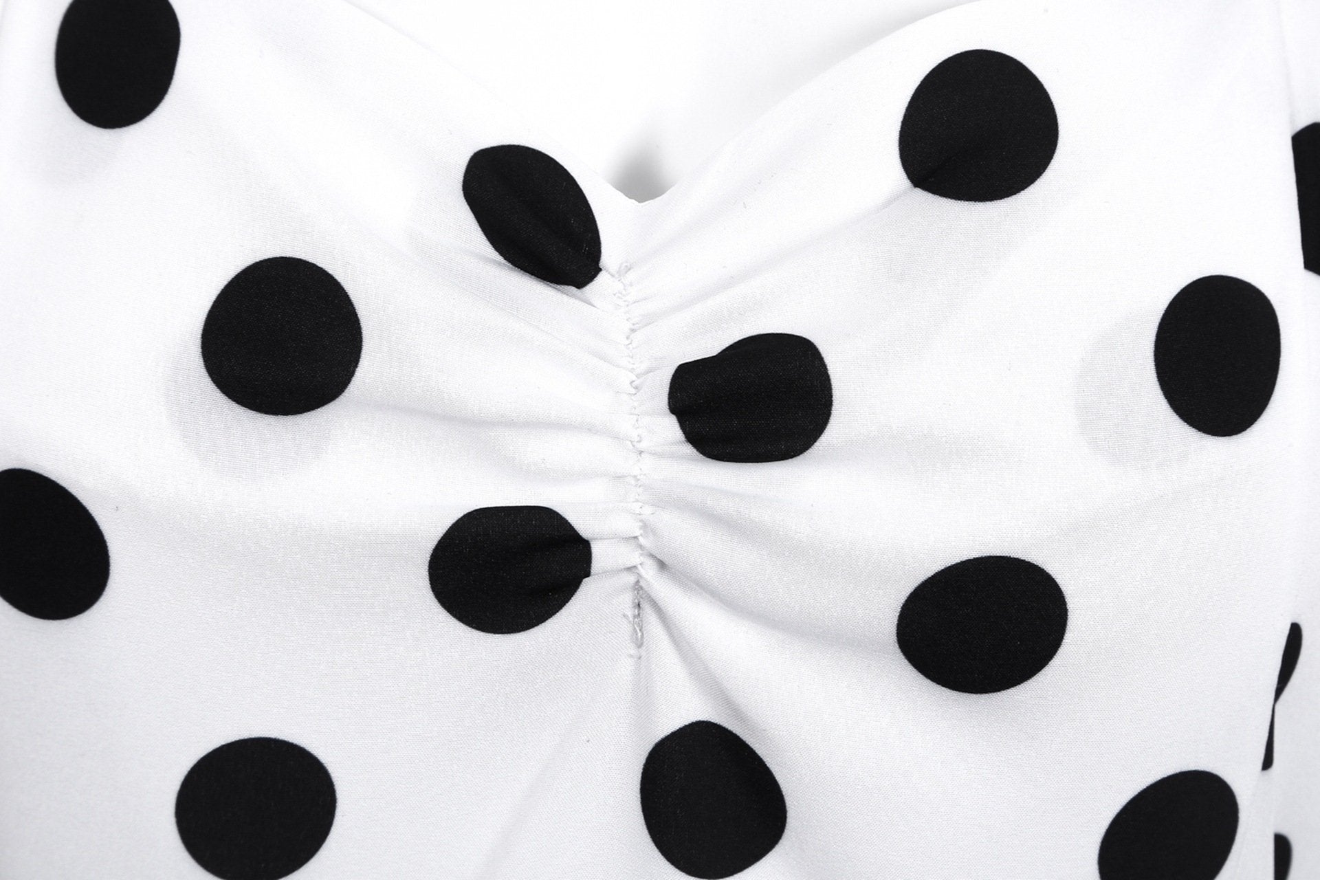 Retro Dot Print Short Sleeves Short Dresses-STYLEGOING