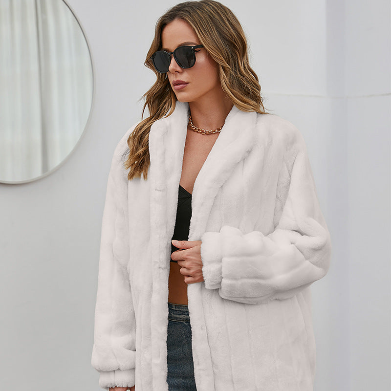 Winter Velvet Artificial Fur Coats for Women