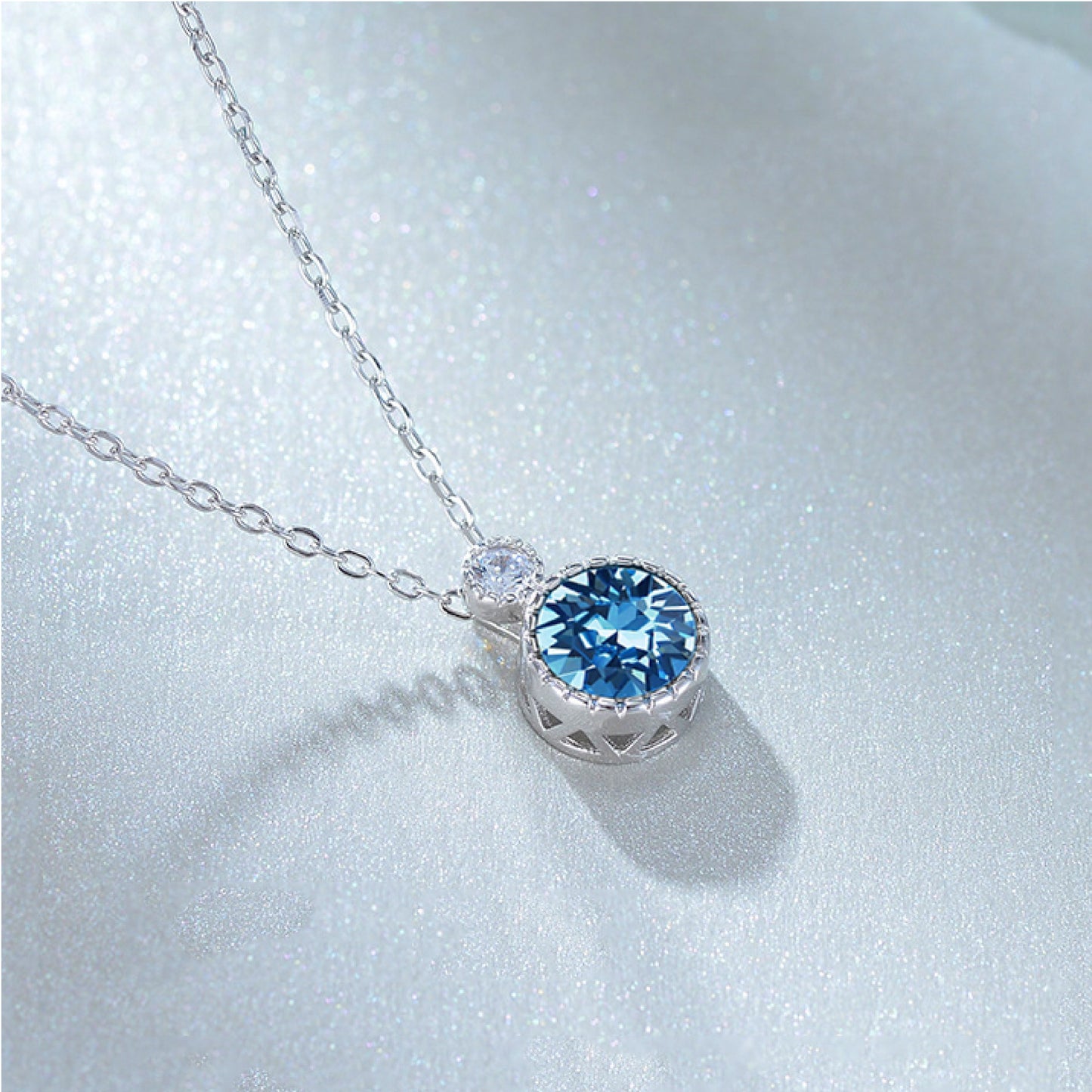 Romantic Crystal Sterling Silver Necklace for Women