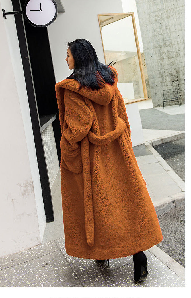Luxury Women Fashion Long Fur Overcoat for Winter