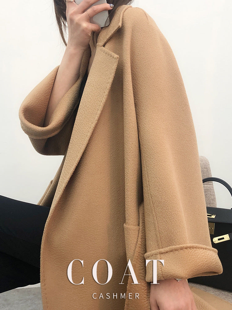 Luxury Woolen Winter Long Overcoat for Women
