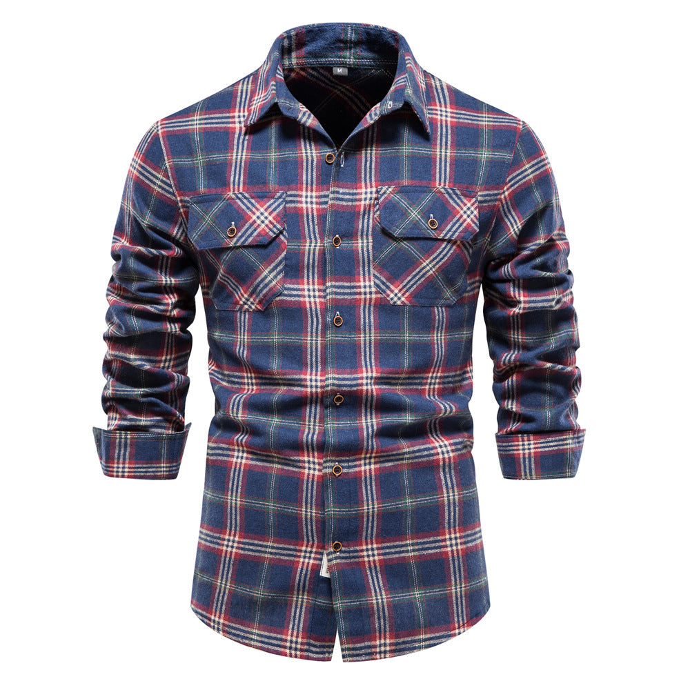 Fall Plaid Long Sleeves Shirts for Men