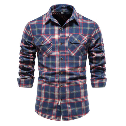 Fall Plaid Long Sleeves Shirts for Men