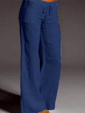 Casual Linen High Waist Women Pants