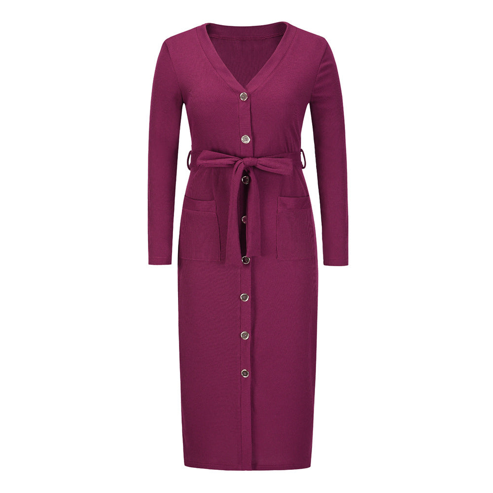 Women Knitting Slim Winter Long Dresses