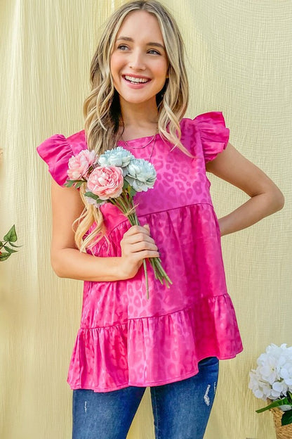 Summer Ruffled Round Neck Women Blouses