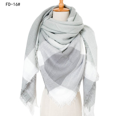 Winter Warm Plaid Scarves for Women