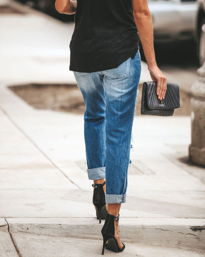 Casual Women Broken Holes Denim Jeans--Free Shipping at meselling99
