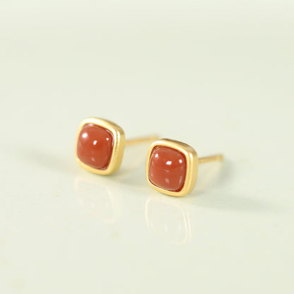 Cute Agate Serlign Sliver Earring Stud for Women