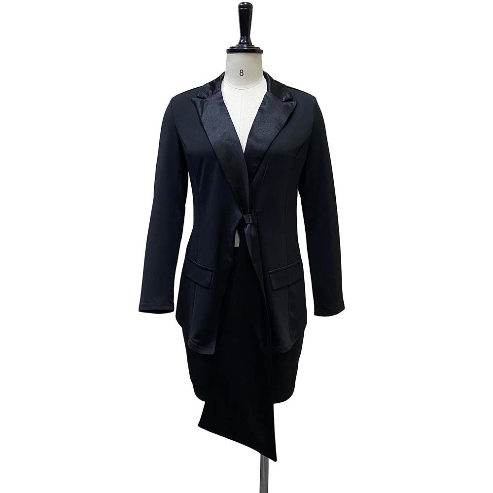 Elegant Women Two Pieces Blazer and Skirts for Women