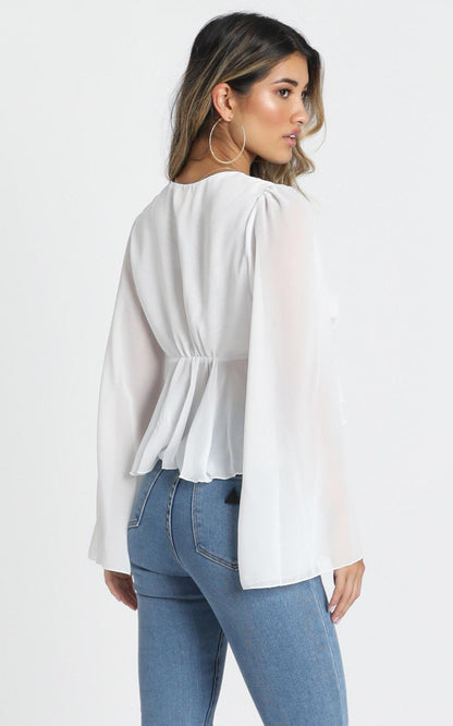 Sexy Women Summer Chiffon Deep V Neck Shirts--Free Shipping at meselling99
