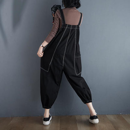 Plus Sizes Women Demin Dungarees-STYLEGOING