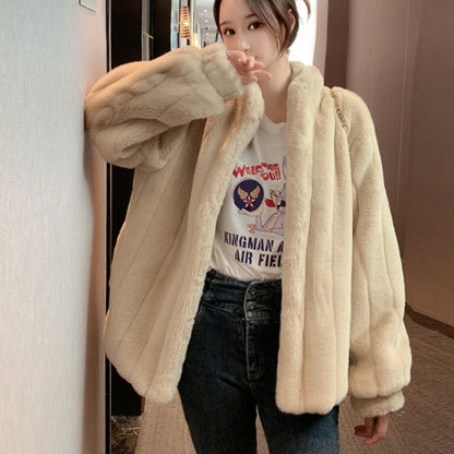 Winter Velvet Artificial Fur Coats for Women