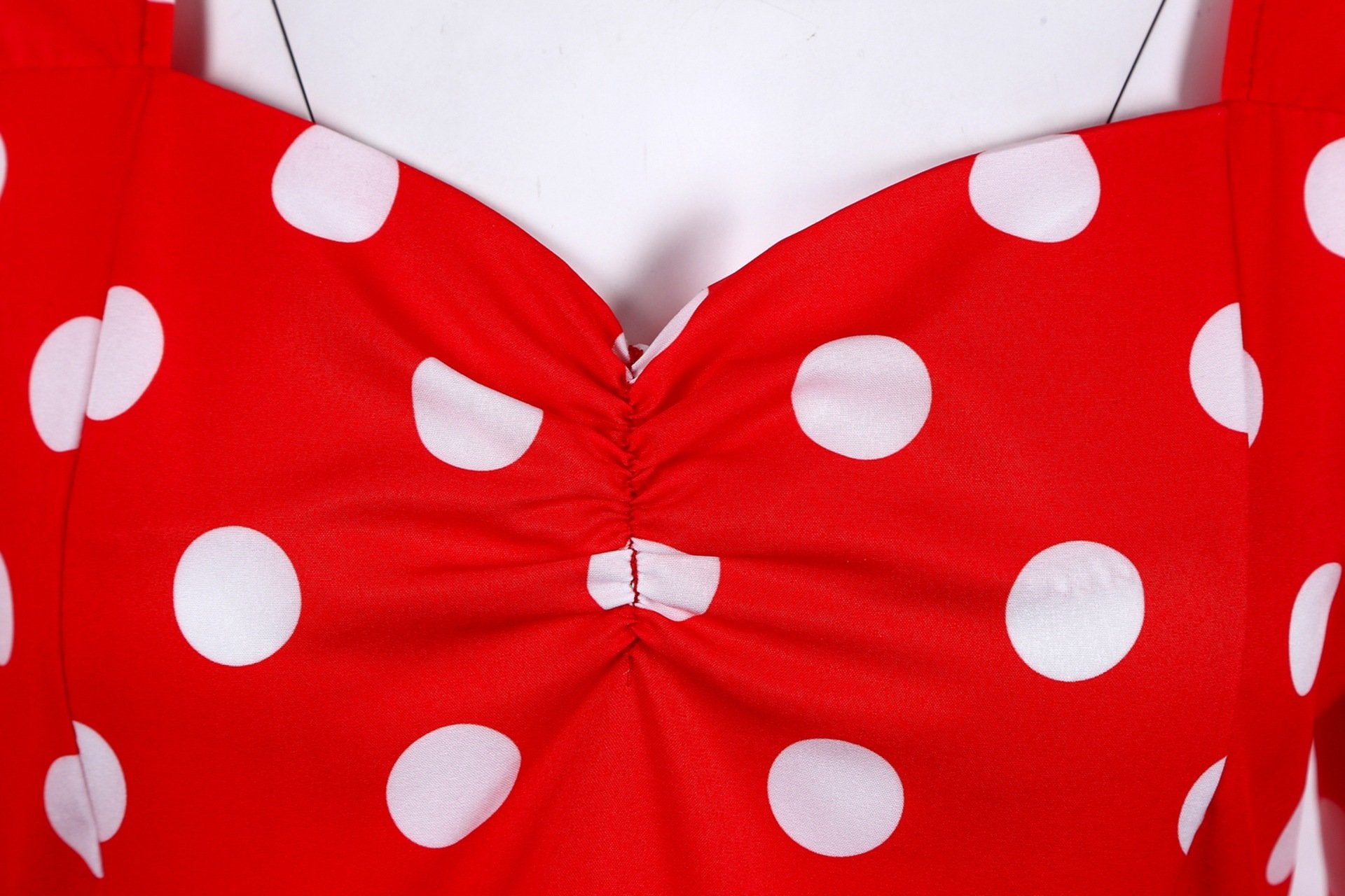 Retro Dot Print Short Sleeves Short Dresses-STYLEGOING