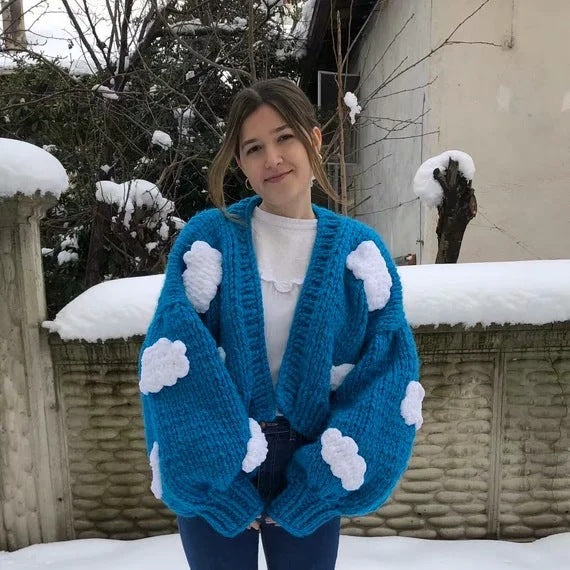 Lovely Handmade 3D Design High Waist Short Sweaters
