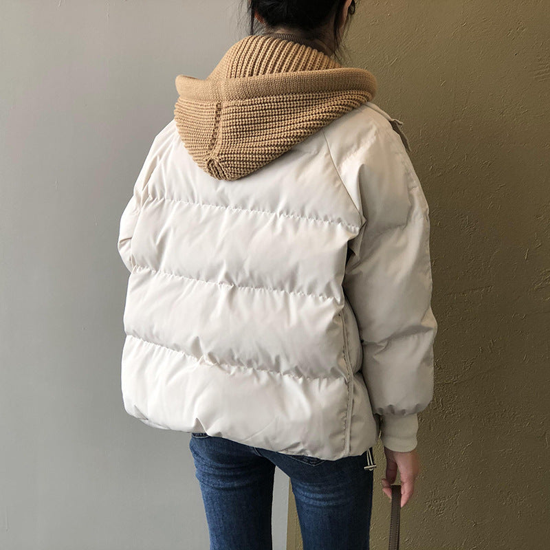 Winter Warm Short Cotton Coats with Knitting Hats