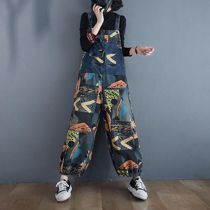 Vintage Plus Sizes Fashion Demin Jumpsuits-STYLEGOING