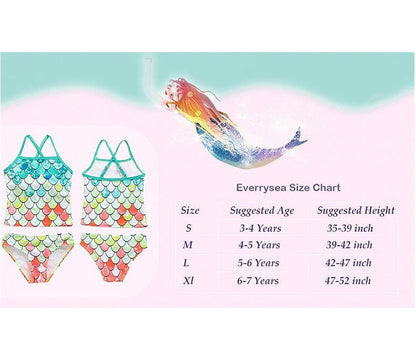 Sumemr Girls Fish Scale Print 2pcs/set-STYLEGOING