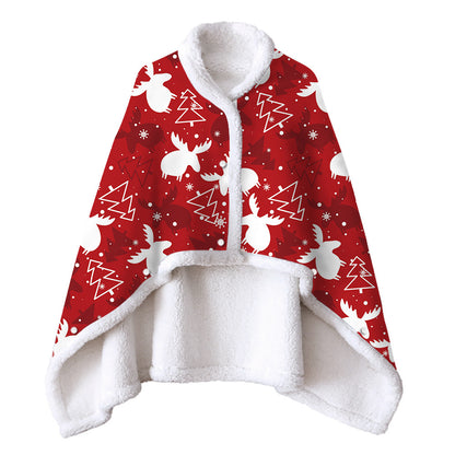 2 In 1 Warm Soft Throw Blanket for Christmas