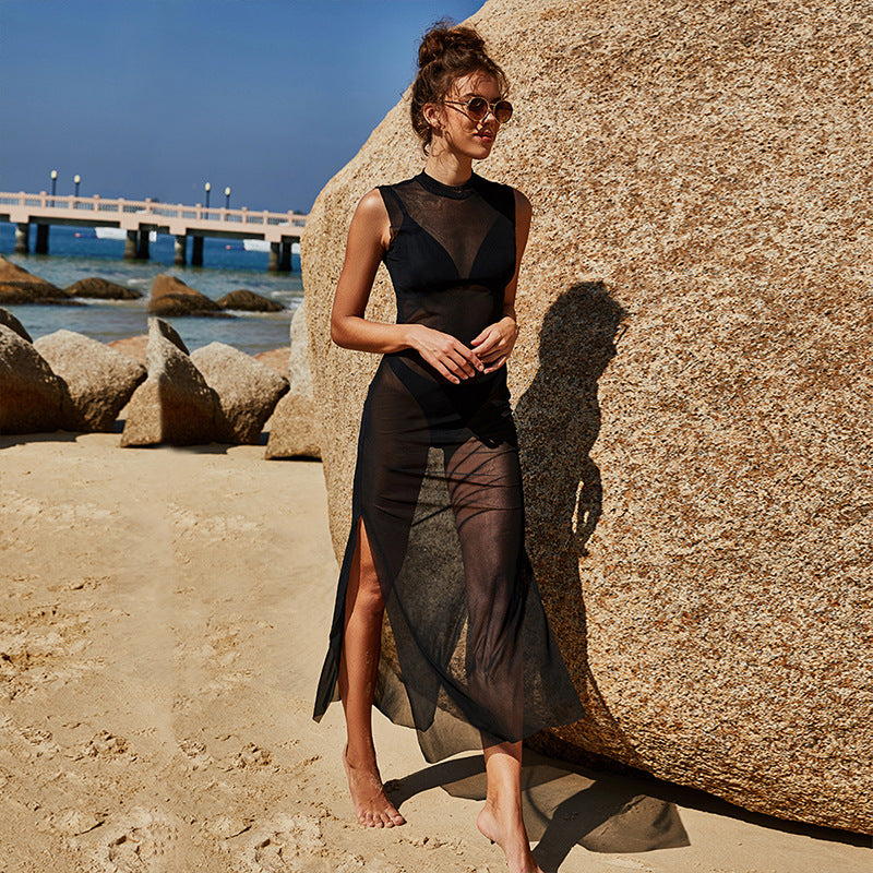 Sexy Sleeveless See Through Bikini Cover Ups