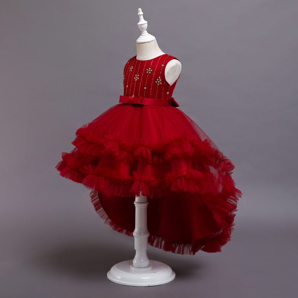 Lovely Girl's Princess Brush Train Ball Party Dresses