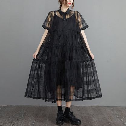 Summer Fairy Organza Plus Sizes 2pcs Shirts Dresses