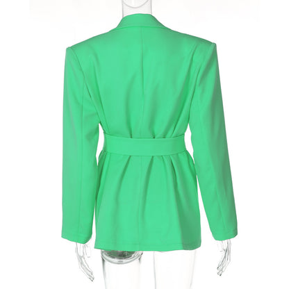 Classy Turnover Collar Blazer for Women