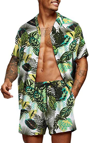 Leisure Summer Men's Short Sleeves Shirts and Shorts