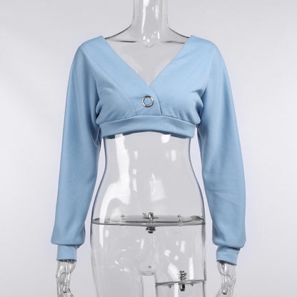 Sexy Fall Long Sleeves Sports Tops and Shorts