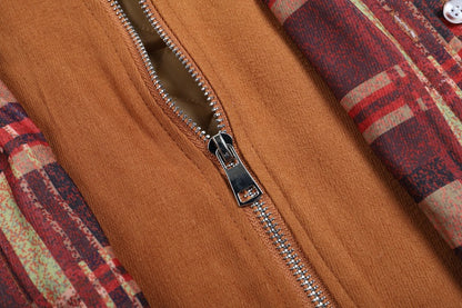 Plaid Winter Hoodies Jacket Outerwear for Men