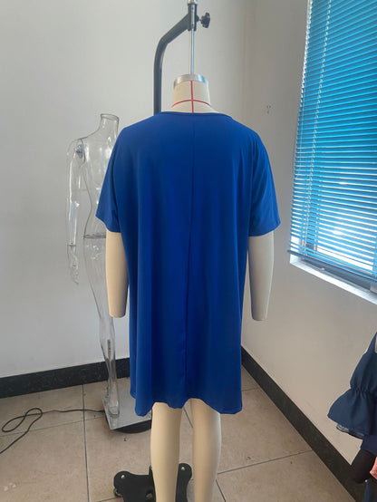 Plain Plus Sizes Women Daily Dresses