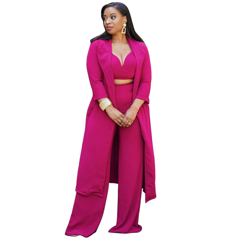 Sexy Top & Wide Legs Pants 3pcs Sets for Women