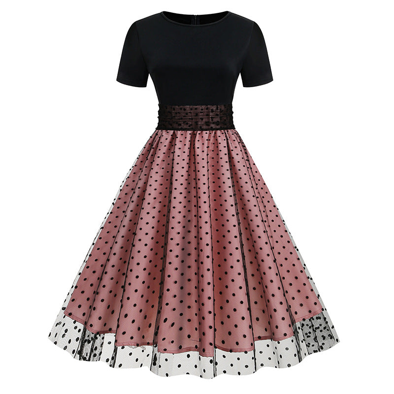 Vintage Short Sleeves Women Midi Dresses