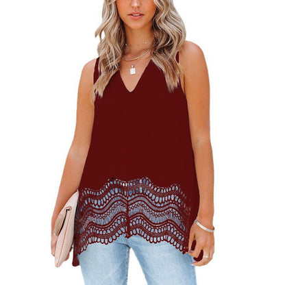 Casual Chiffon Sleeveless Vest Summer Crop Tops