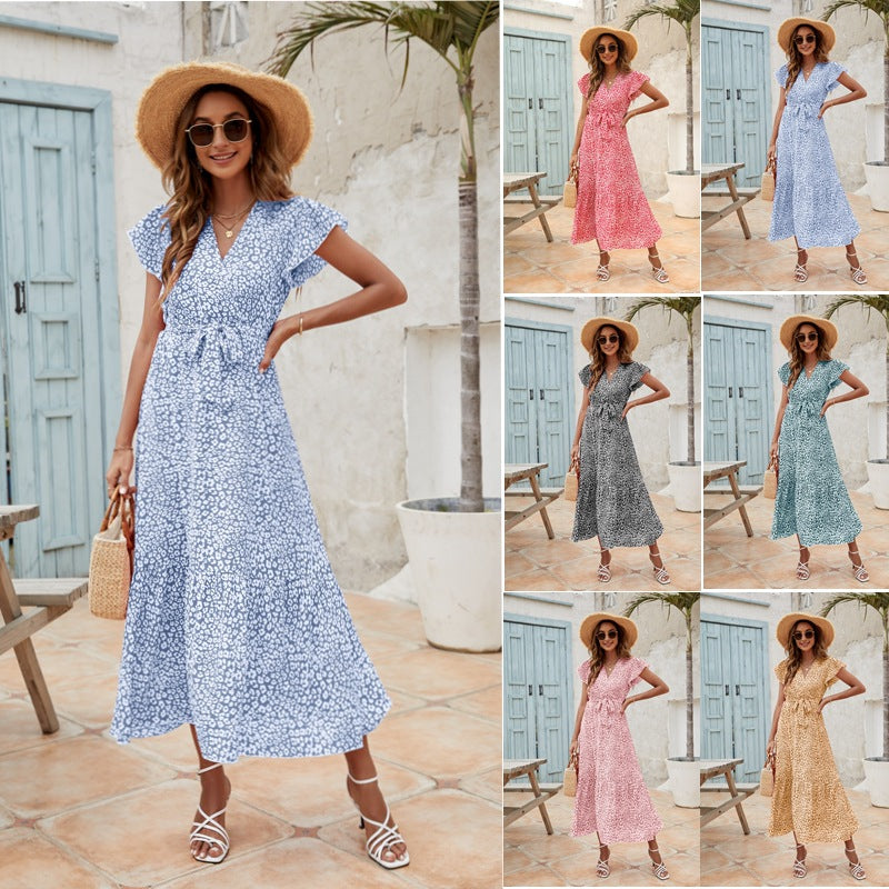 Summer Women Puff Sleeves Long Sleeves Dresses
