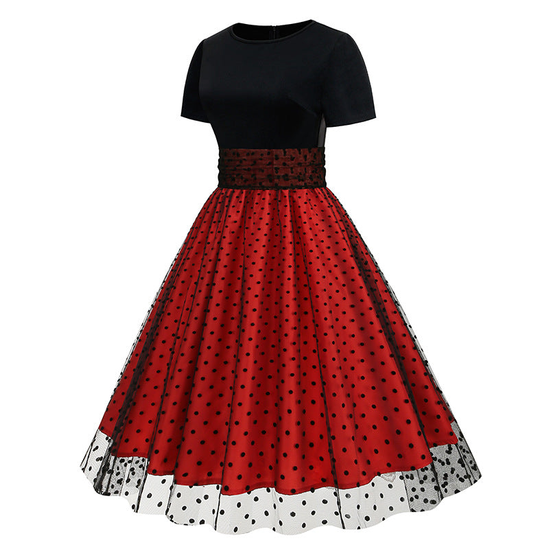 Vintage Short Sleeves Women Midi Dresses