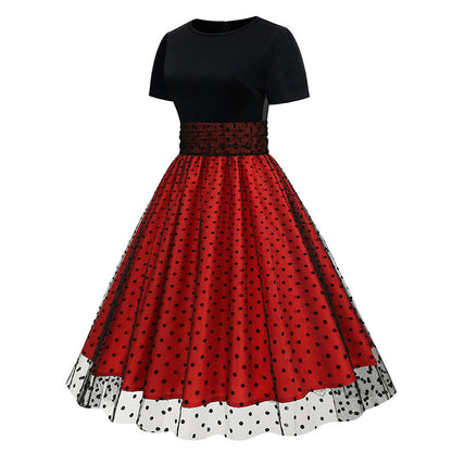 Vintage Short Sleeves Women Midi Dresses