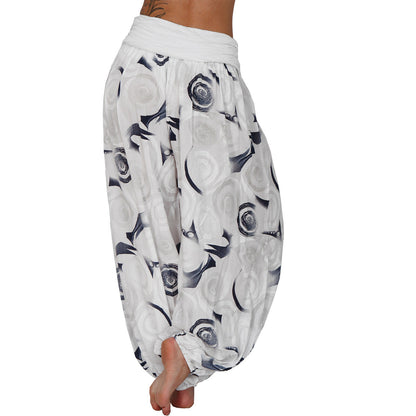 Casual Floral Print Women Harem Pants