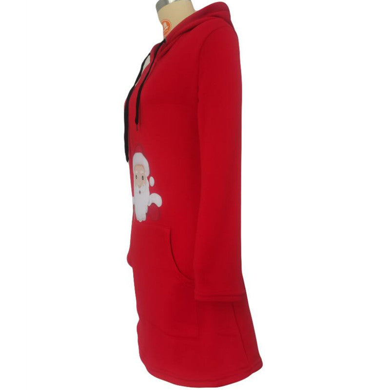 Christmas Long Sleeves Women Hoodies Dresses