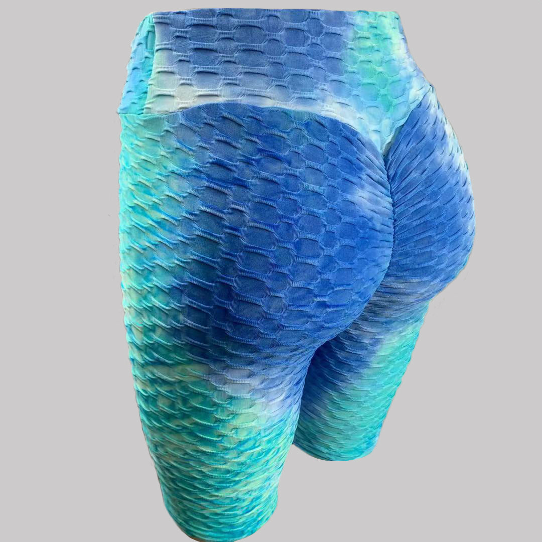 Women Dyed Sports Yoga Five Cents Pants