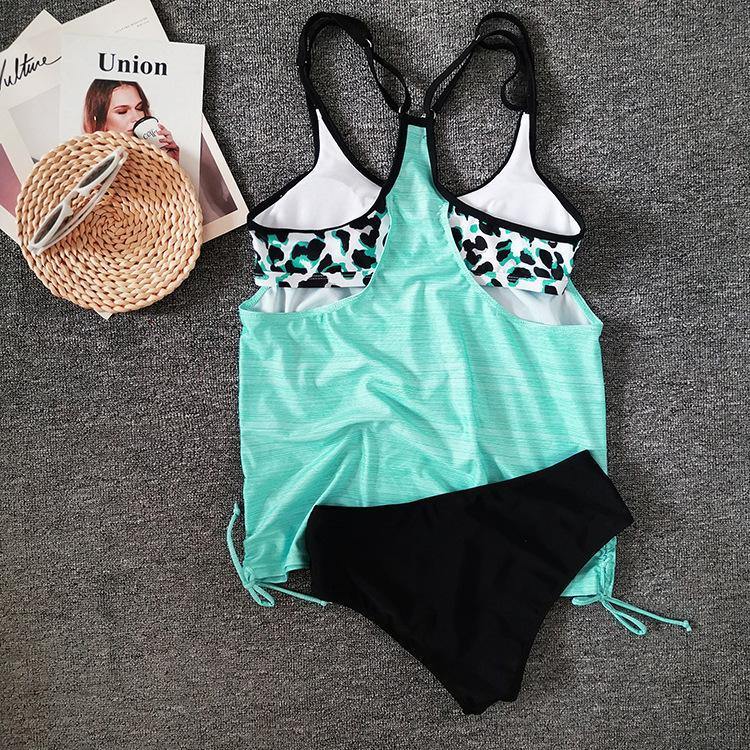 Fashion Conserved Crop Top Tankini Swimsuit-STYLEGOING