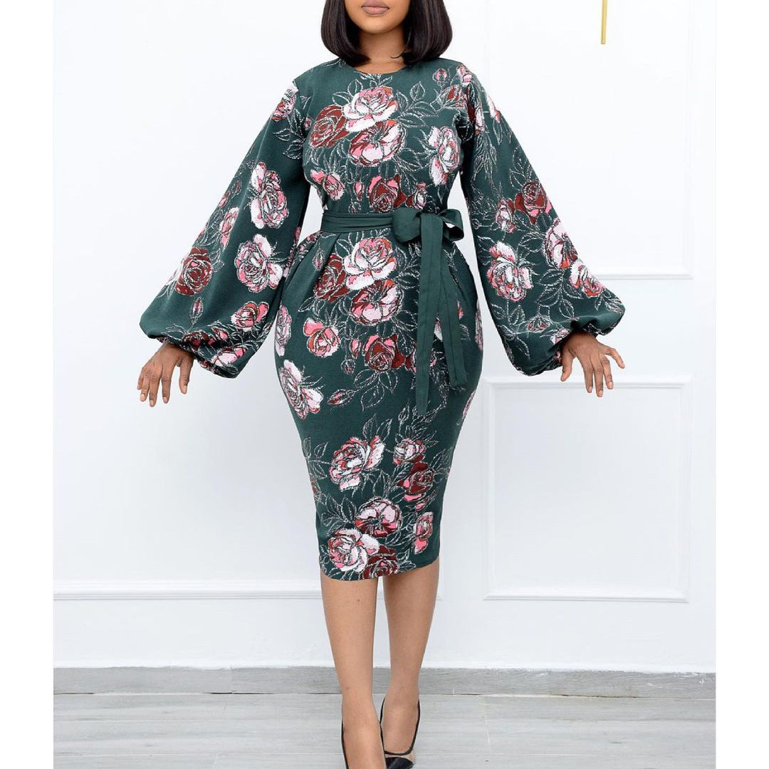 Round Neck Plus Sizes Office Lady Dresses