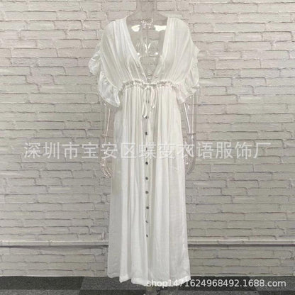 Sexy V Neck Beach Cover Ups-STYLEGOING